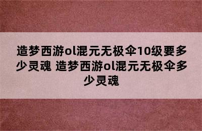 造梦西游ol混元无极伞10级要多少灵魂 造梦西游ol混元无极伞多少灵魂